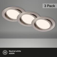 LED Einbauleuchten Set  9 Watt / matt-nickelz 