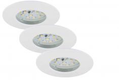 Briloner Leuchten LED Einbauleuchten, Einbaustrahler 3-er Set, 5W, / Bad geeignet IP44, energiesparend, weiss 