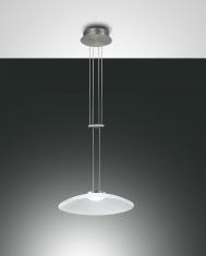 Pendelleuchte Scrub, LED, 18W, Ø40cm, Metall Nickel satiniert/Aluminium, Glas transparent 