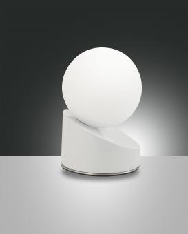 Tischleuchte Gravity, LED, 5W, Touchdimmer, Metall Weiß, Glas weiß 